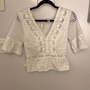 Abercrombie and Fitch White Lace Blouse